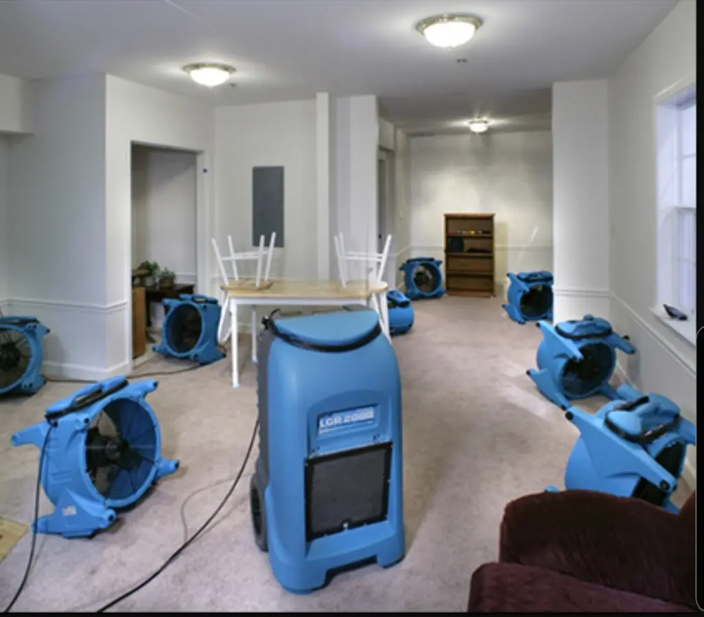 Air movers and dehumidifier setup for Water Extraction & Removal in Fair Oaks