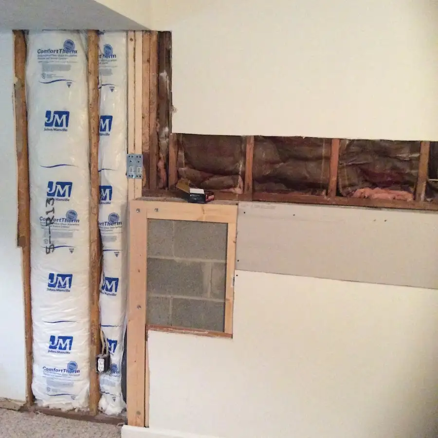 Wall insulation replacement during Basement Flood Cleanup in Fair Oaks